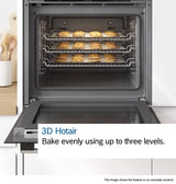 Bosch Series 4 HQA574BS3B (94) Electric Single Oven with Pyrolytic Self Cleaning in Stainless Steel - (Ex display) - HW182523