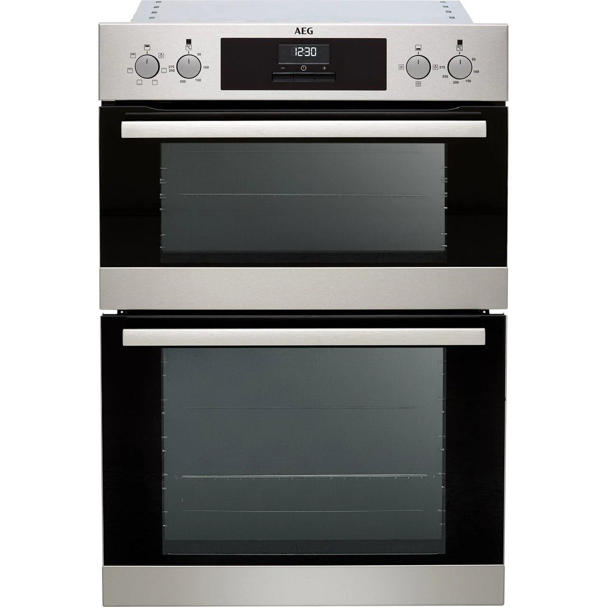 AEG 6000 DEB331010M (25) SurroundCook Clean Enamel Electric Double Built In Oven in Stainless Steel - A/A Rated - (Ex Display) - HW182425