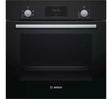 Bosch HHF113BA0B Built-in Single Oven with fitted 13Amp Plug in Black from HomeWise Appliances stock photo showing front of the oven.