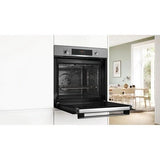 Bosch Series 4 HQA574BS3B (94) Electric Single Oven with Pyrolytic Self Cleaning in Stainless Steel - (Ex display) - HW182523